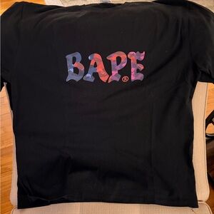 Bape Black Tee with Vibrant Logo